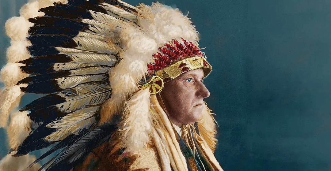 Calvin Coolidge with Native American leaders at reservation visit